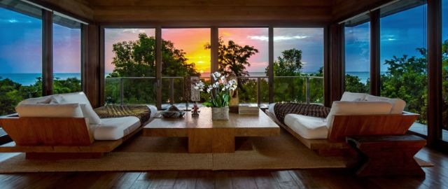 a sunset view from living area